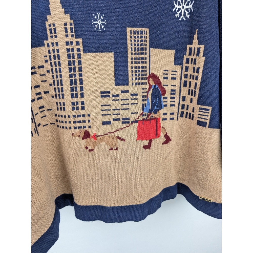 Winter City Girl Skyline Dog Sweater Sz XL Snowflake NYC Novelty Ugly Christmas - Picture 3 of 8
